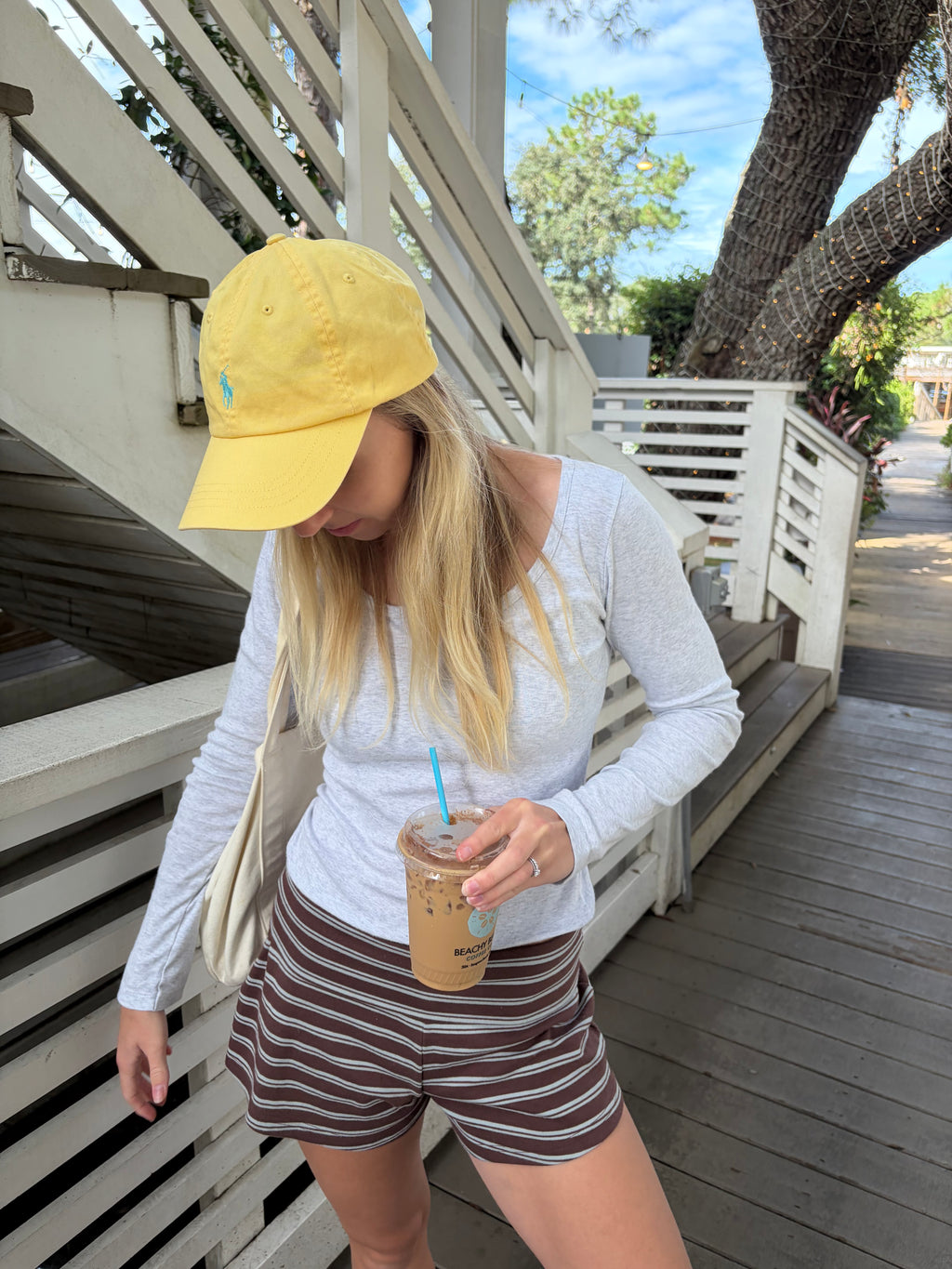 Striped Foldover Shorts