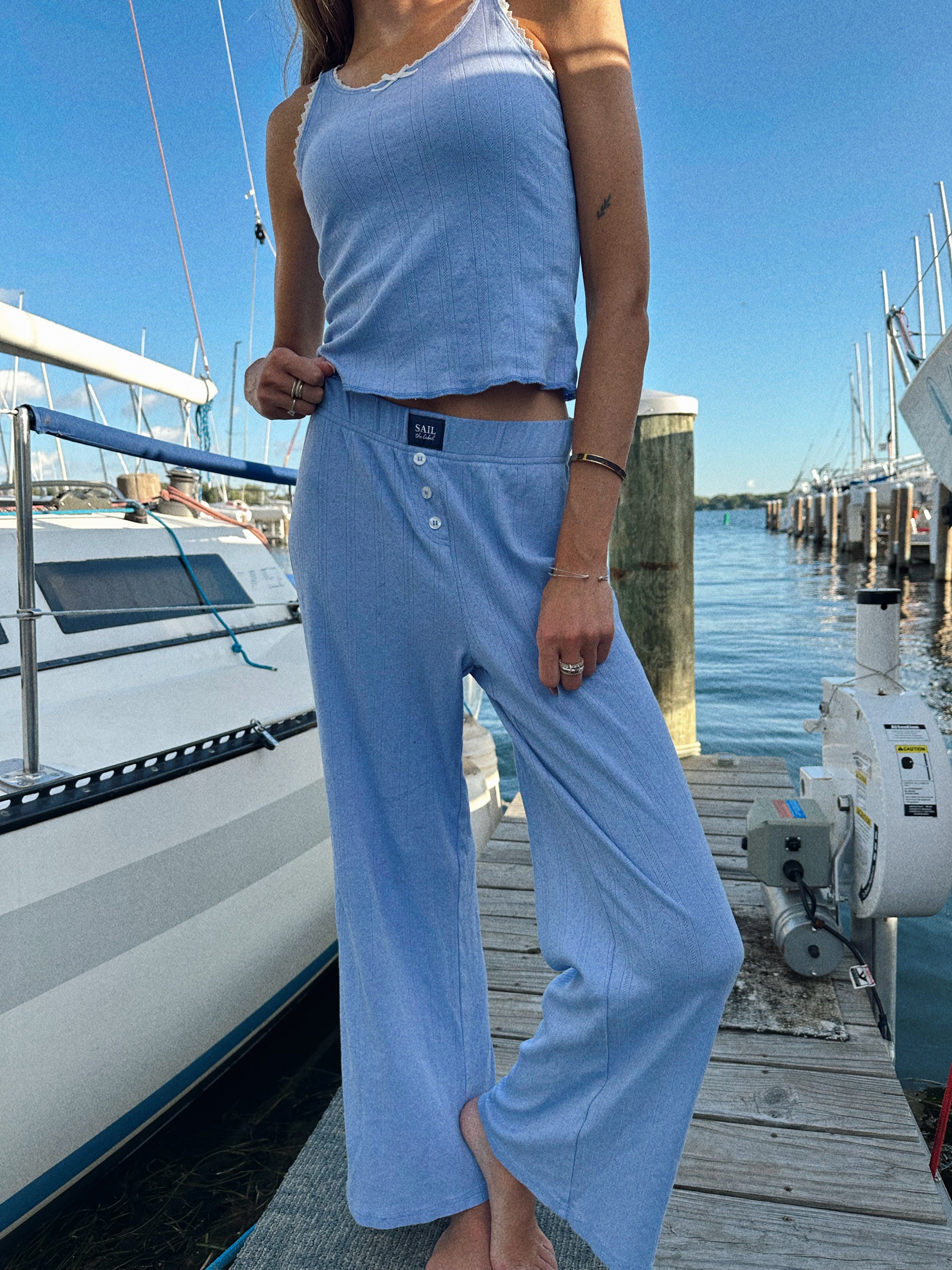 Pointelle Logo Pants