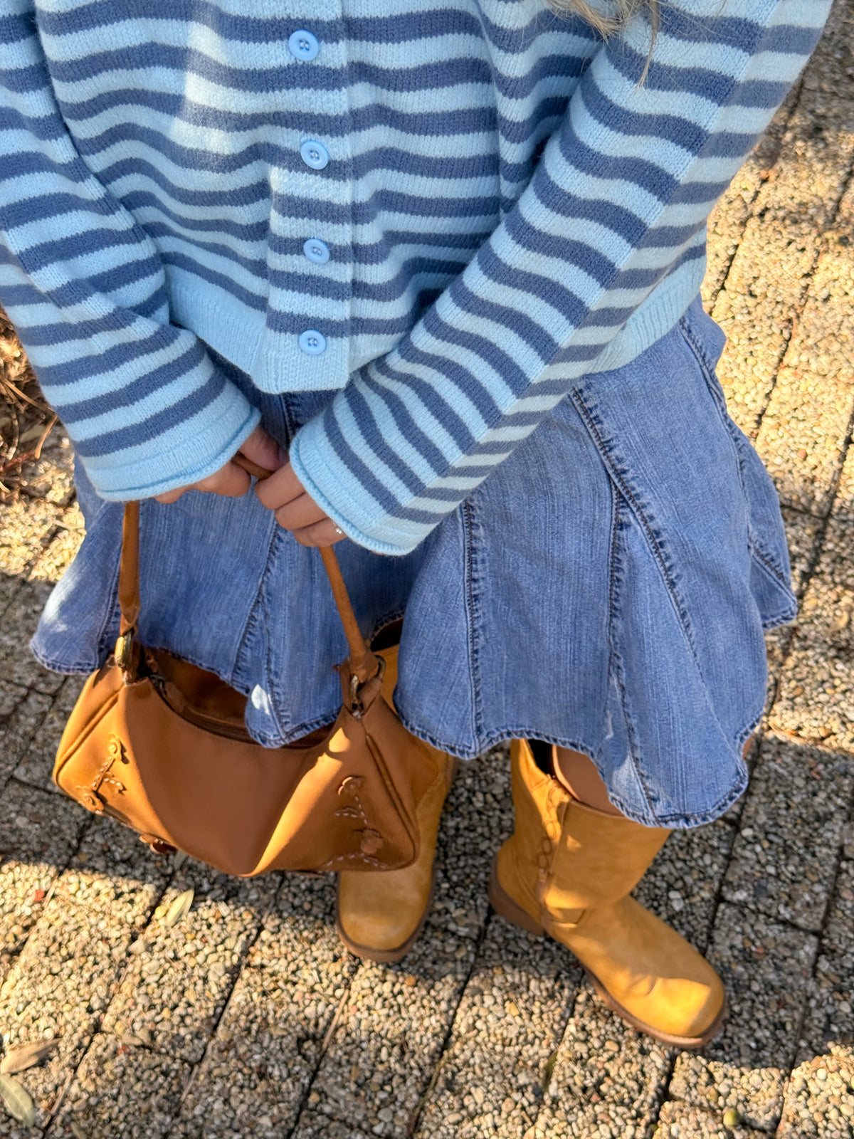 Striped Rollneck Cardigan