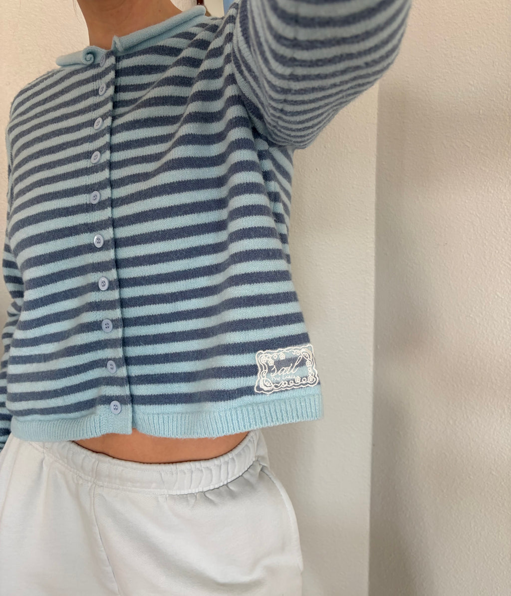 Restocked* Striped Rollneck Cardigan