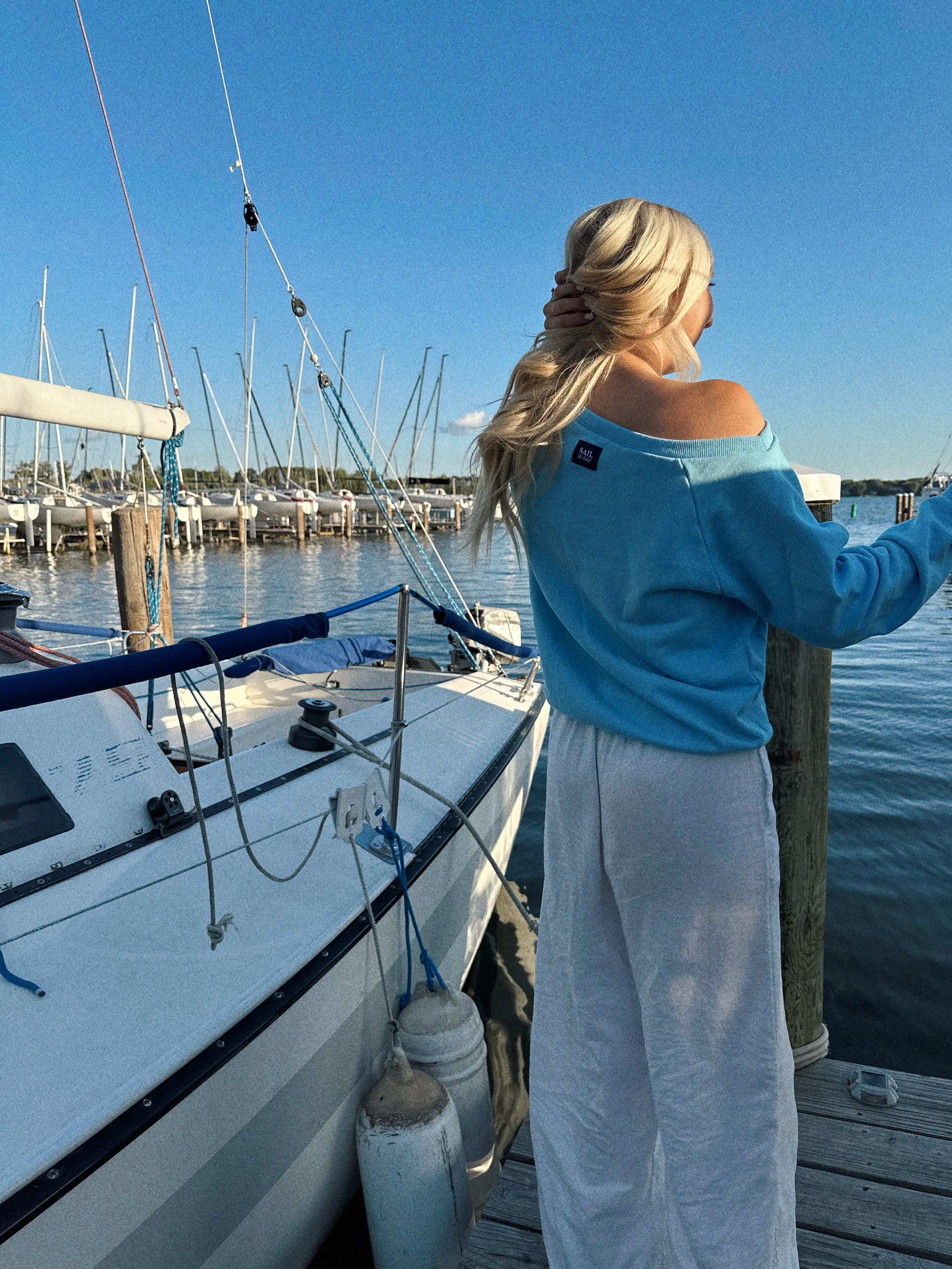 Off-the-Shoulder Logo Sweatshirt
