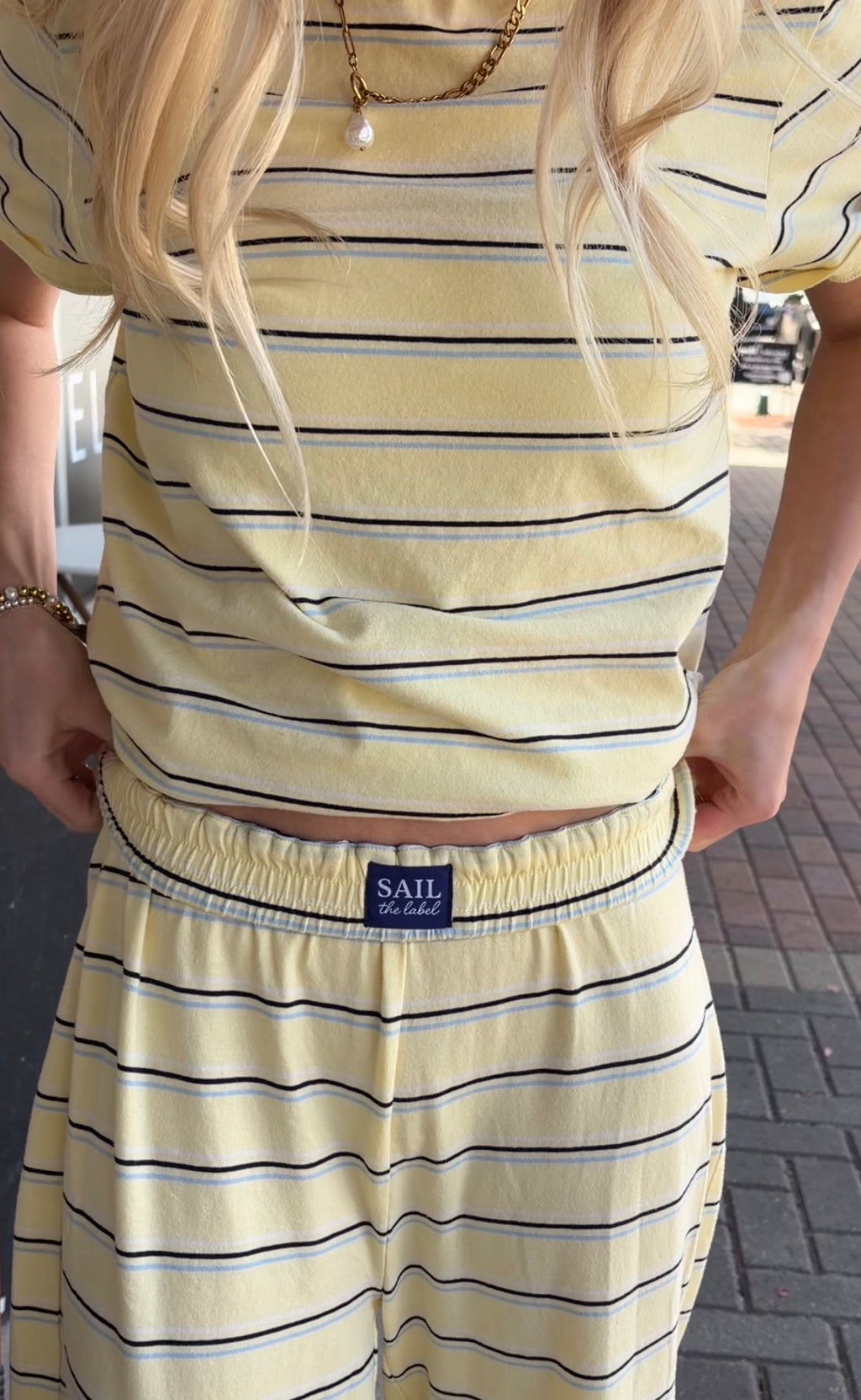 Seaside Logo Pants Yellow Stripe
