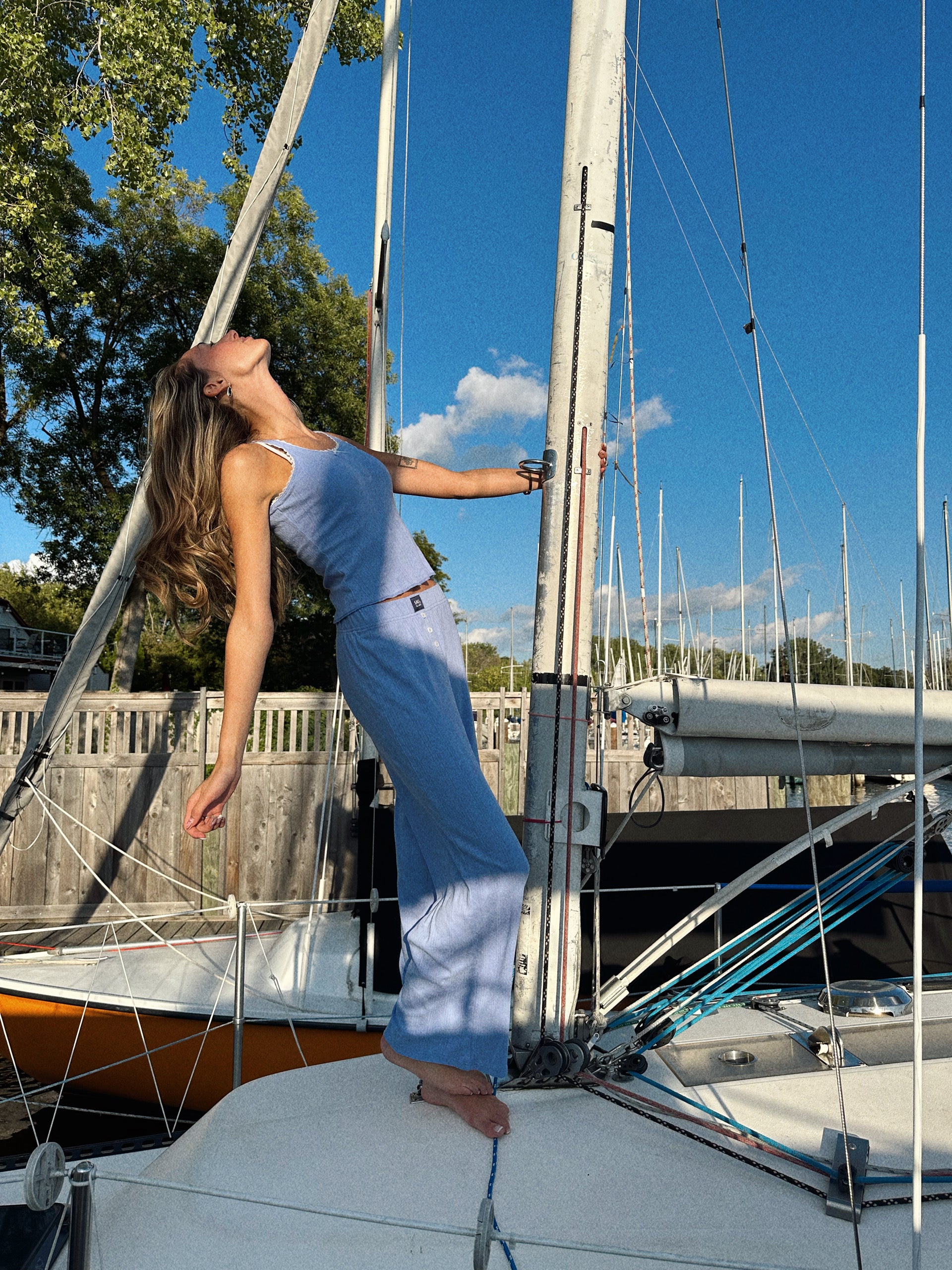 Pointelle Logo Pants