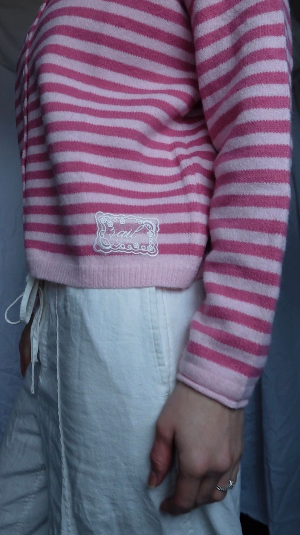 Striped Rollneck Cardigan