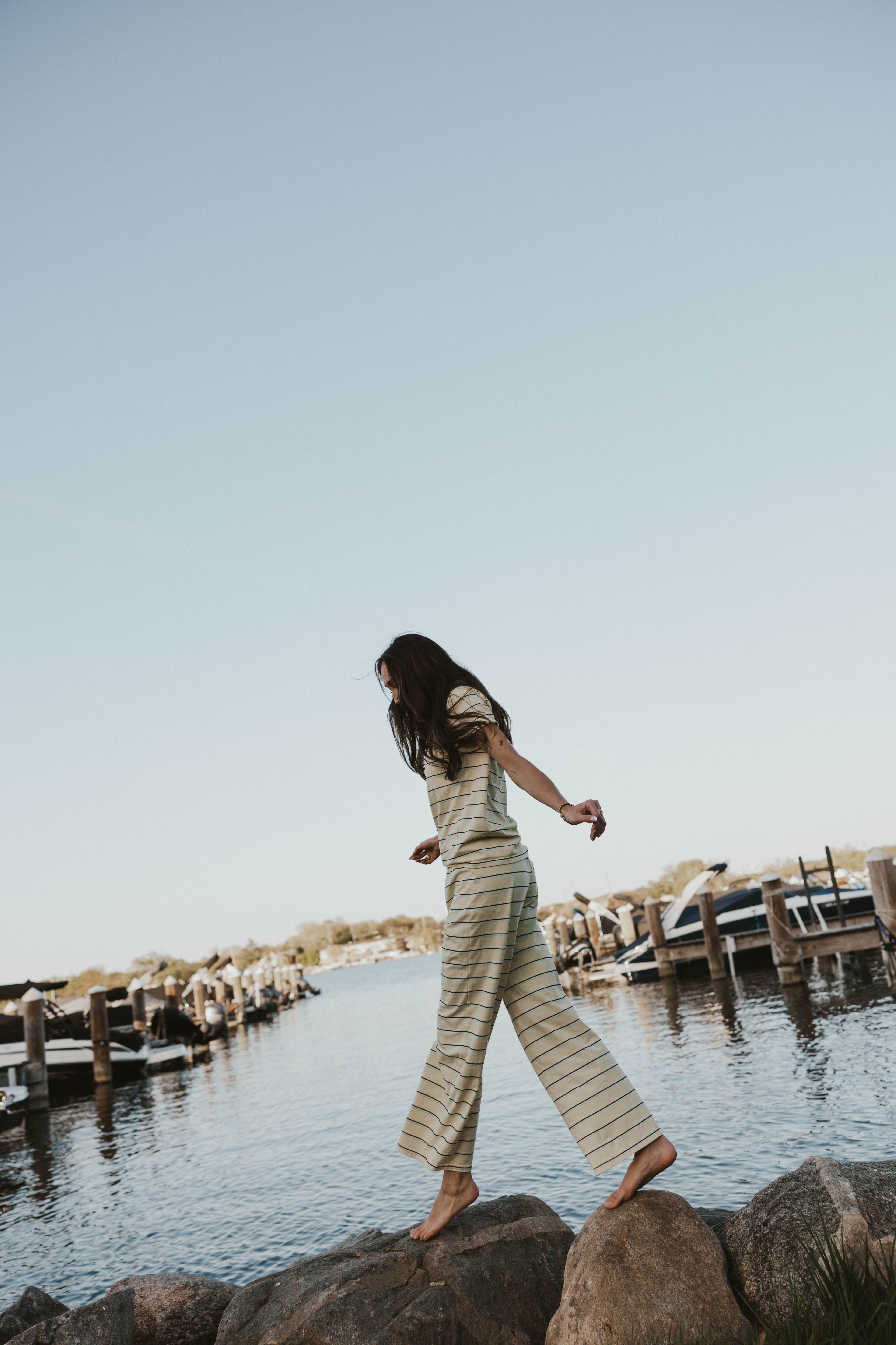 Seaside Logo Pants Yellow Stripe