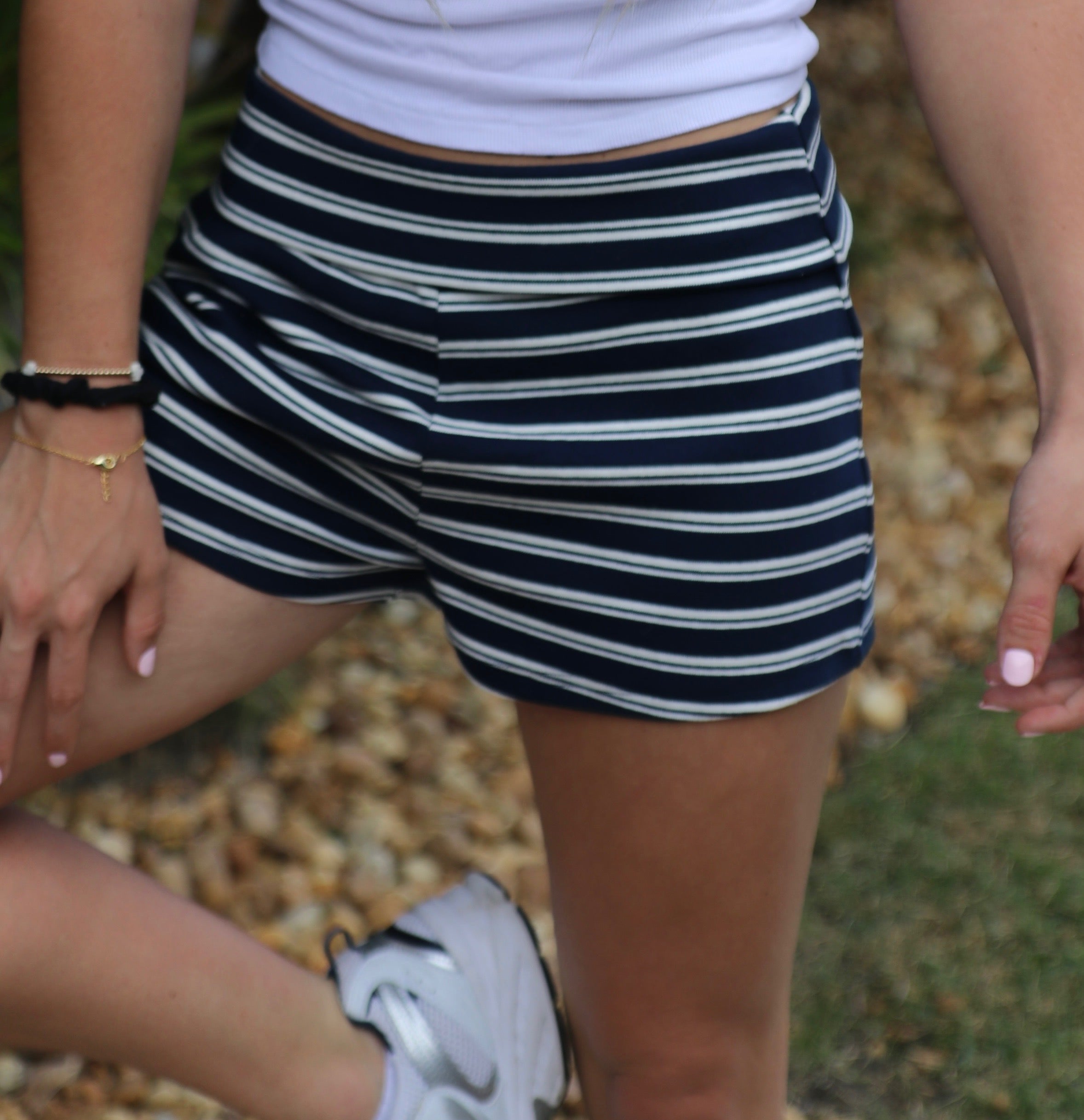 Striped Foldover Shorts