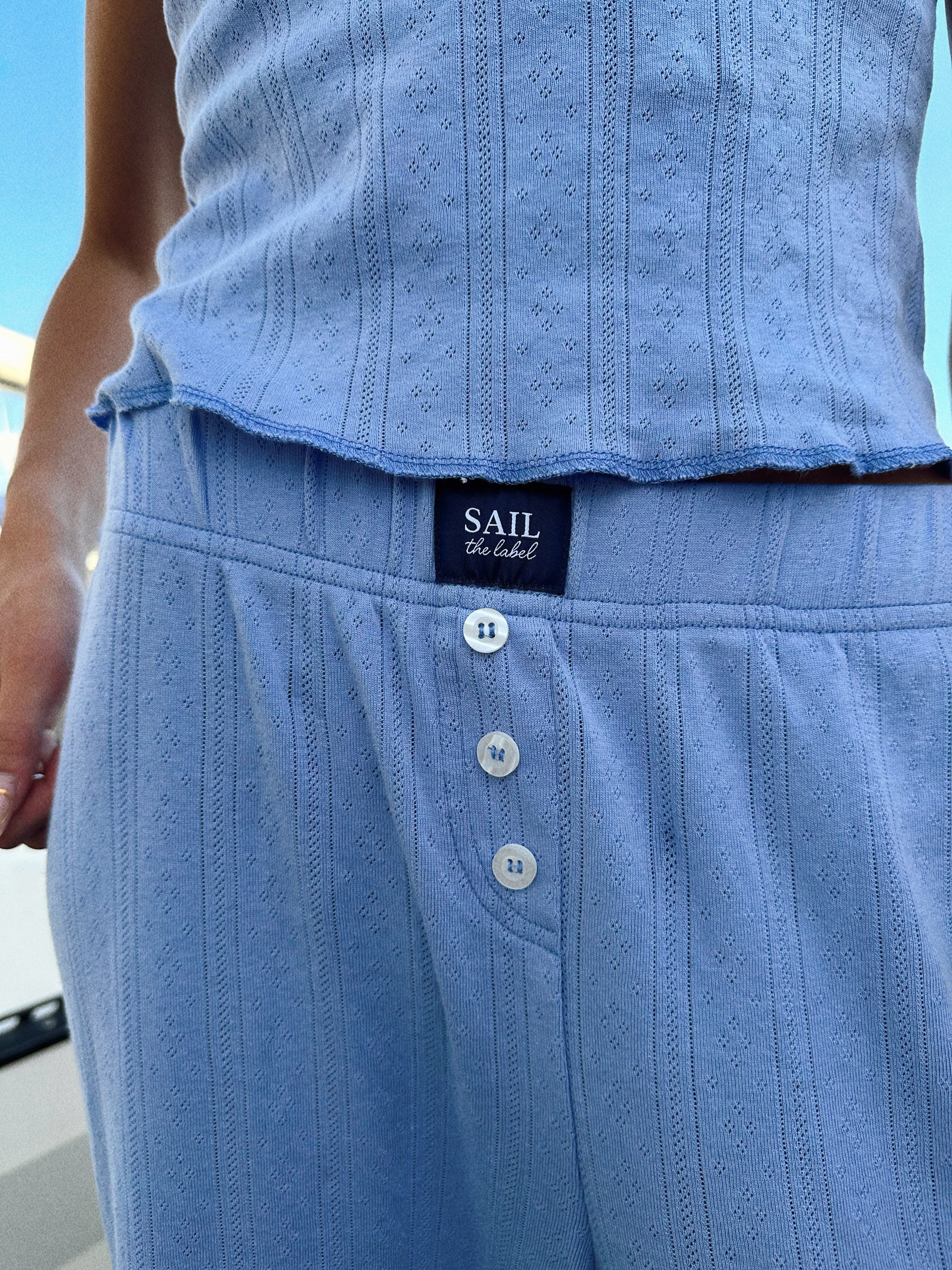Pointelle Logo Pants