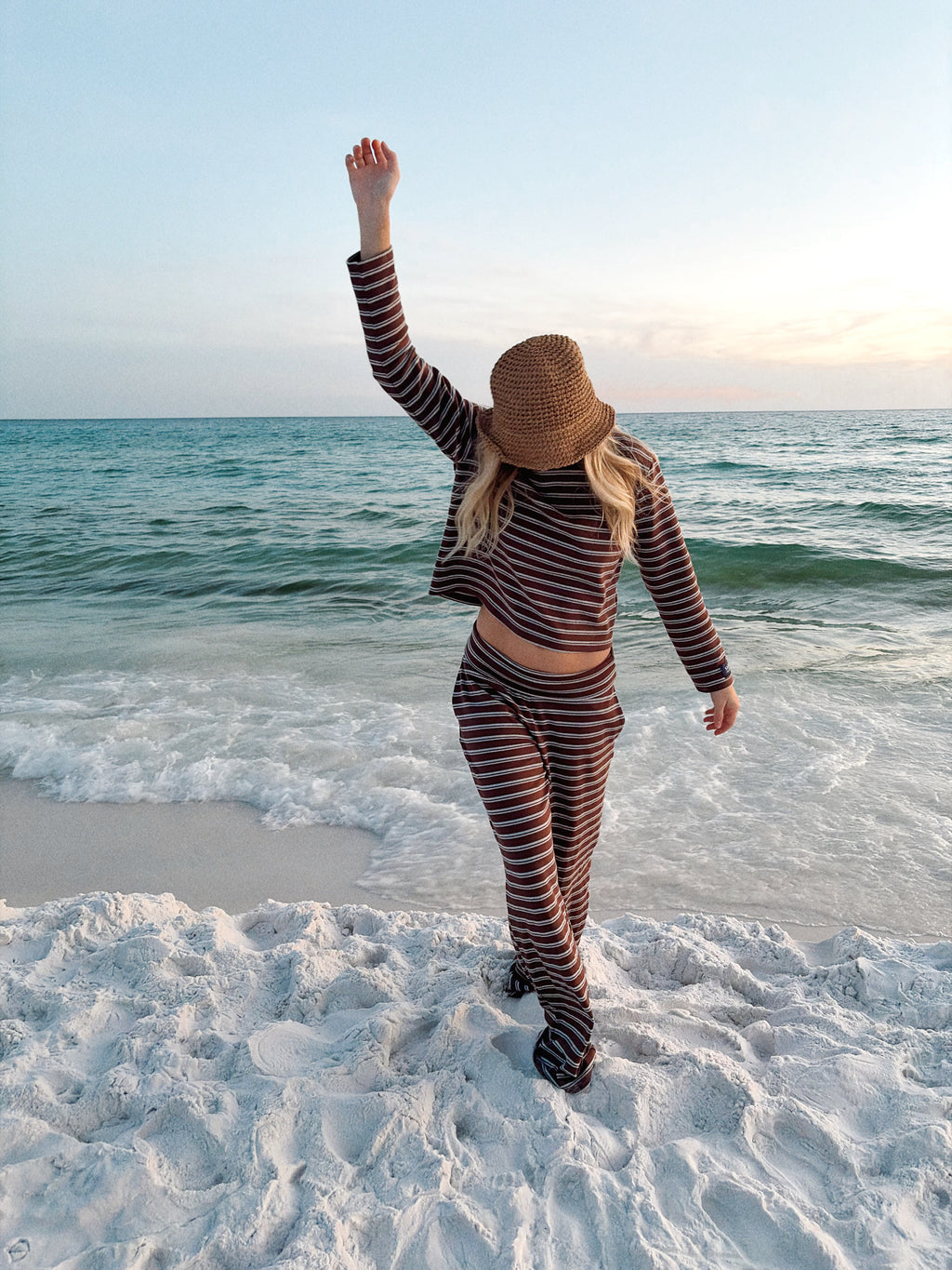 Striped Foldover Pants