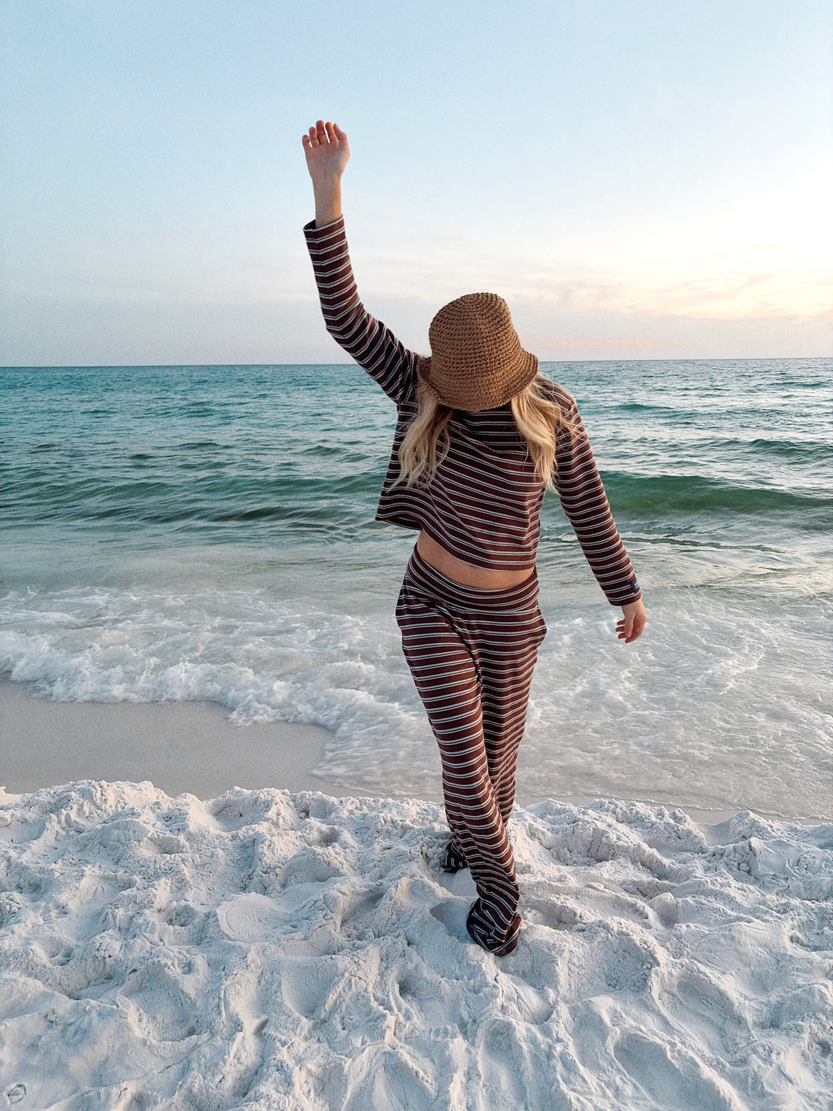 Striped Foldover Pants