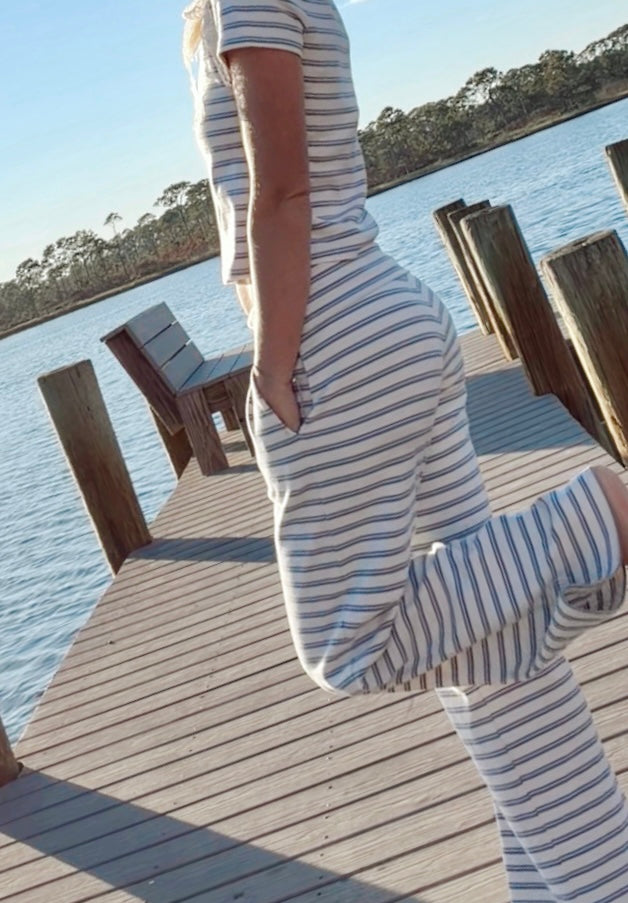 Striped Foldover Pants