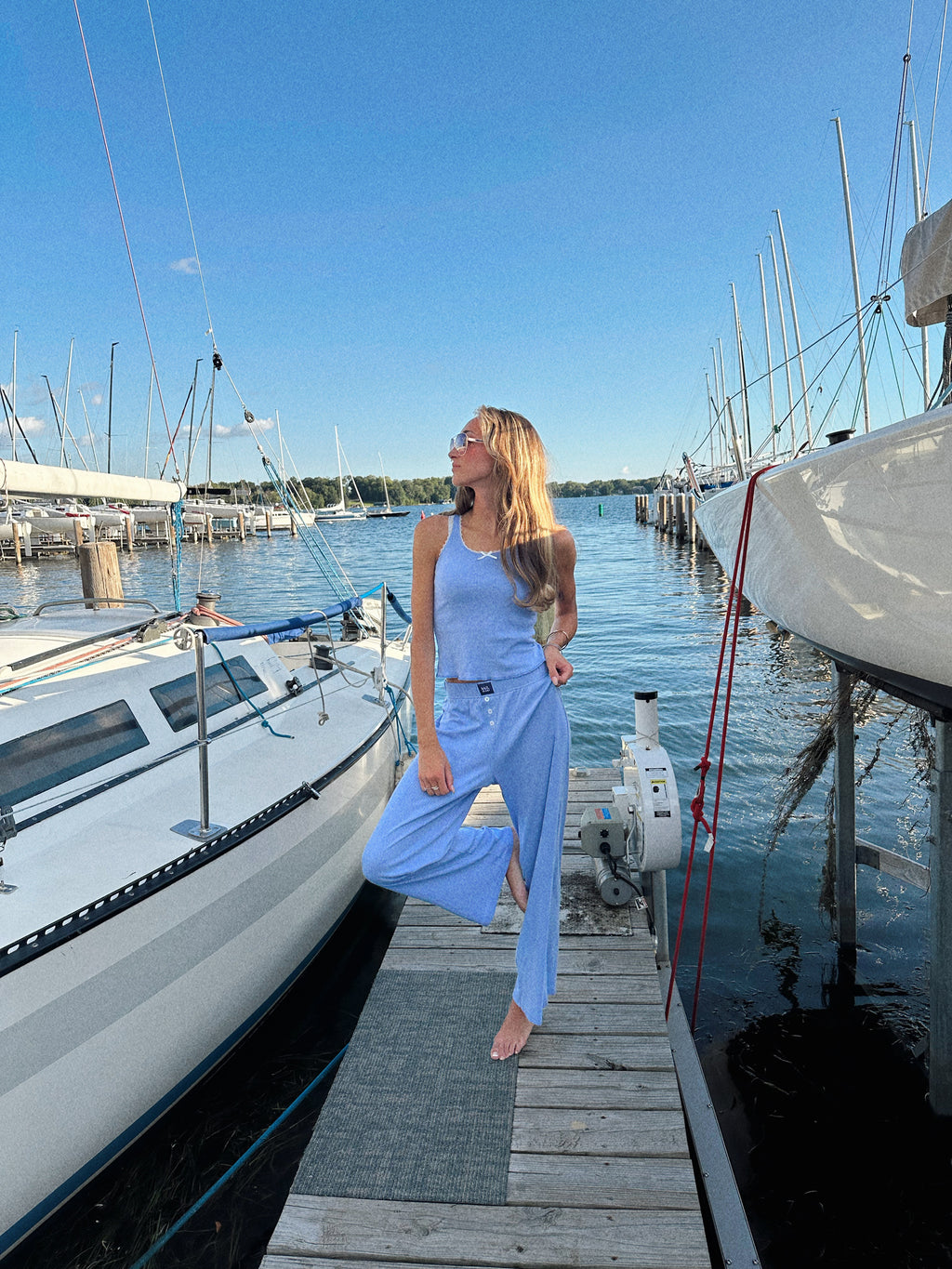 Pointelle Logo Pants