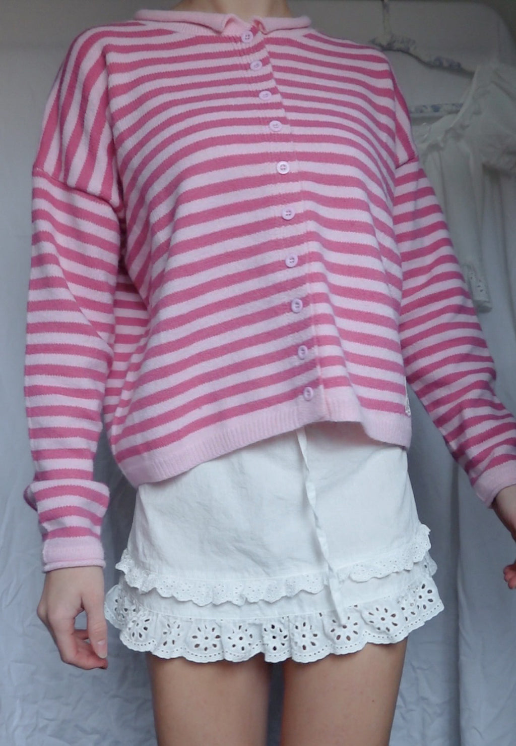 Striped Rollneck Cardigan